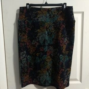 LulaRoe Cassie pencil skirt XL digi floral pattern